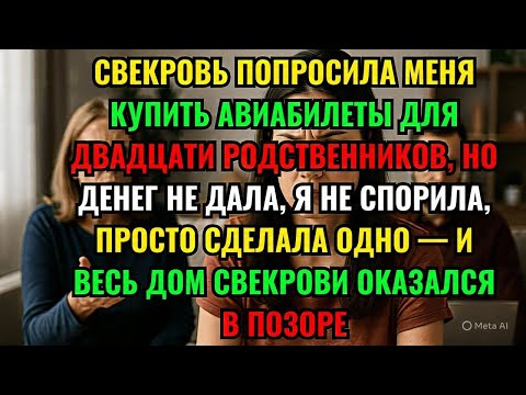 Видео: СВЕКРОВЬ ПОПРОСИЛА МЕНЯ КУПИТЬ АВИАБИЛЕТЫ ДЛЯ ДВАДЦАТИ РОДСТВЕННИКОВ, НО ДЕНЕГ НЕ ДАЛА, Я НЕ...