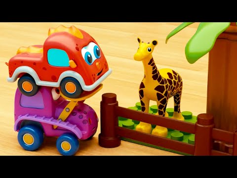 Видео: Машинки Мокас 🚕 Зоопарк из лего 🚙 Развивающие мультфильмы для детей про машинки 🚗