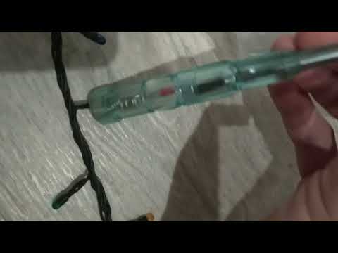 Видео: Ремонт гирлянды поиск лампочки индикаторной отверткой
