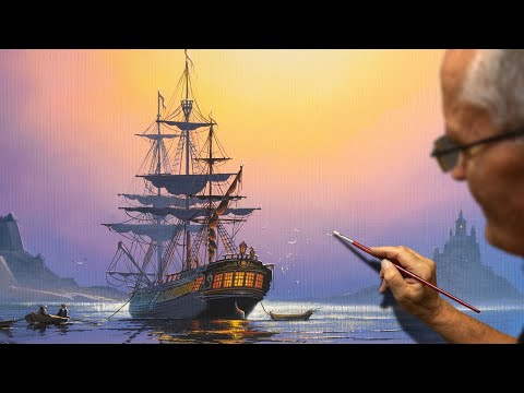 Видео: Рисуем корабль акриловой краской | урок | Промежуток времени | Эпизод 1.