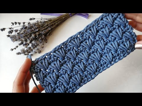 Видео: Рельефный, плотный узор крючком!!! Вязание для новичков!