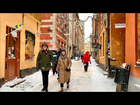 Видео: [4K]🇸🇪Снежная прогулка в Старом городе Стокгольма❄️| Снегопад в Швеции | Рождество в Стокгольме 2023