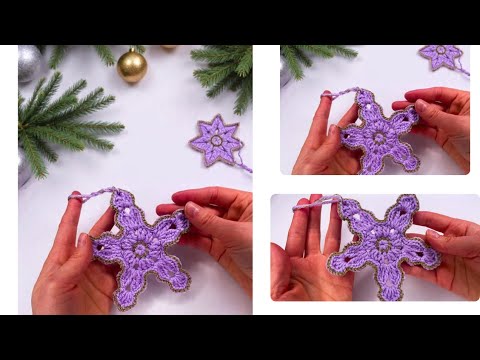 Видео: 🎄⭐ ПРОСТАЯ вязаная крючком рождественская звезда на елку 😍 Простая вязаная крючком рождественская...
