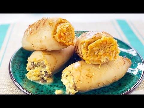 Видео: Кальмары фаршированные - две вкусные начинки | Все тонкости приготовления вкусного кальмара