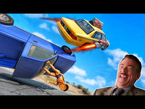 Видео: Смешные моменты с ракетным такси 🤣 #2 - [BeamNG.Drive]