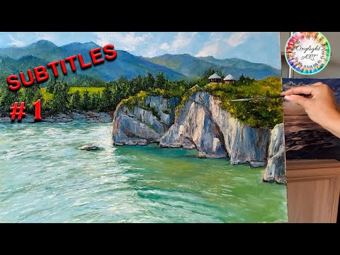 Видео: Как нарисовать горы, скалы, воду. Живопись маслом. Часть 1. Art Tutorial. How to draw mountains. P1.