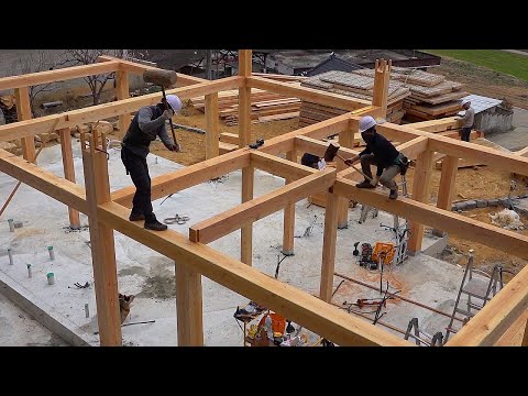 Видео: Процесс изготовления старомодного дома в корейском стиле. Опытный корейский плотник