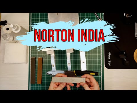 Видео: Заточка ножа камнями Norton India