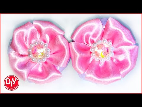 Видео: Бант из атласной ленты на резинке /DIY/Мастер класс