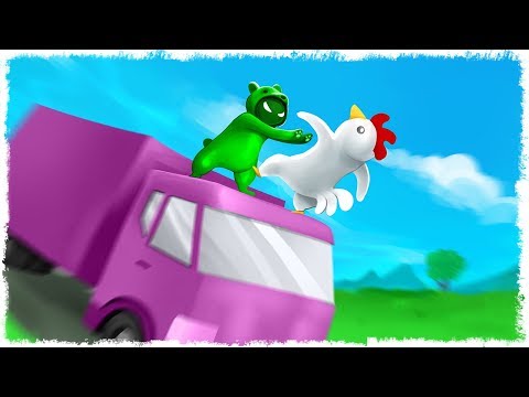 Видео: СТОЙ!!! НЕ СКИДЫВАЙ ЕГО С ГРУЗОВИКА!!! УГАР В GANG BEASTS!!!