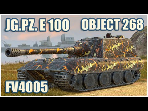 Видео: Jagdpanzer E 100, FV4005 & Объект 268 • WoT Blitz Gameplay