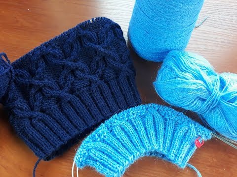 Видео: Шапка с аранами спицами. Часть 2.