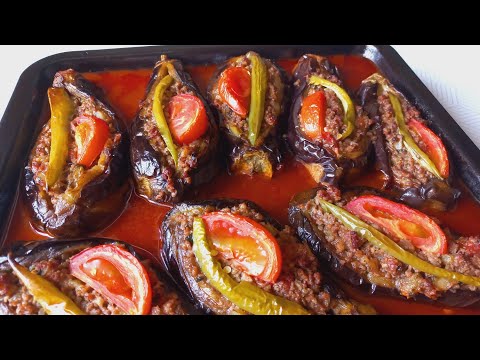 Видео: Фаршированные Баклажаны в Духовке с Фаршем/Рецепт Как Приготовить Вкусно