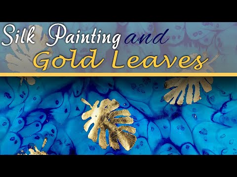 Видео: Роспись по шёлку и сусальное золото | Экспериментальное видео по росписи по шёлку с сусальным зол...