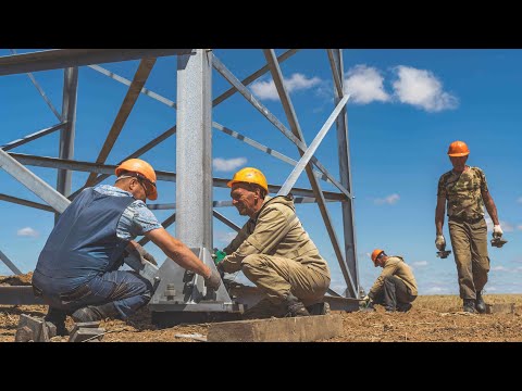 Видео: Установка промежуточной опоры П330-1.2+6.0