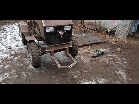 Видео: Поворотный отвал на самодельный минитрактор.Навеска,нужен совет.