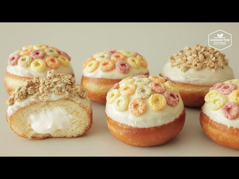 Видео: Хрустящие хлопья + нежные сливки💛 | Рецепт пончиков с хлопьями и кремом