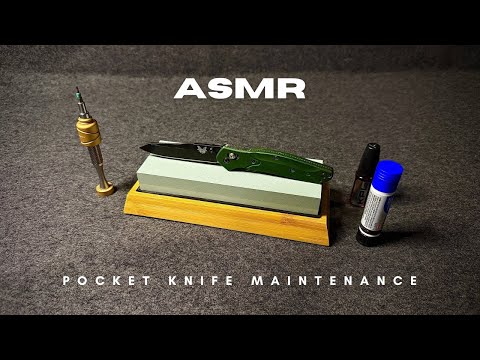 Видео: ASMR | Настройка карманного ножа | Чёткие щелчки, гладкая сталь и заточка