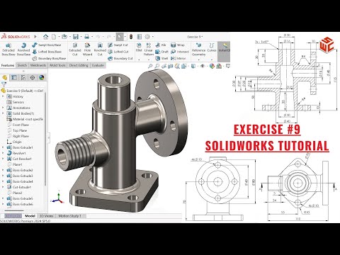 Видео: Учебное пособие по 3D-моделированию в SolidWorks – Упражнение №9