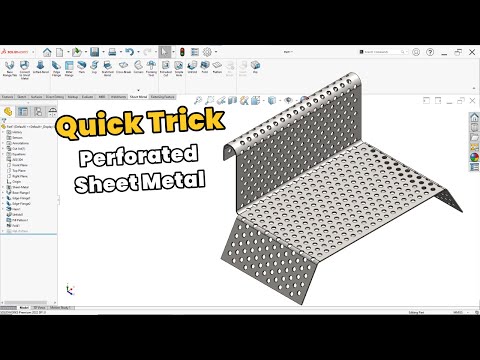 Видео: Быстрые советы SolidWorks: как легко создать перфорированный листовой металл