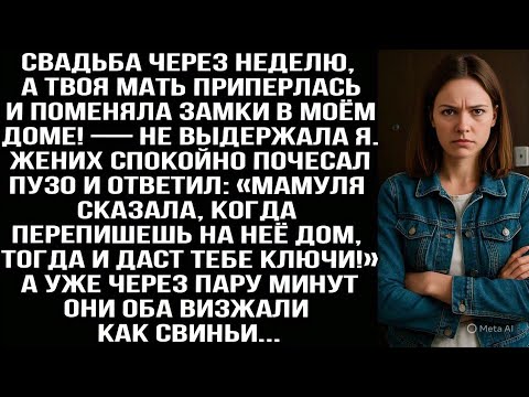 Видео: Свадьба через неделю, а твоя мать приперлась и поменяла замки в МОЁМ доме! — не выдержала я...