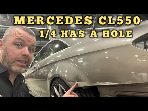 Видео: Mercedes Benz CL 550 - ремонт задней боковой панели