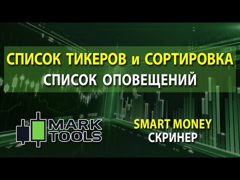 Видео: Список тикеров и сортировка | Список оповещений - Smart Money Индикатор и Скринер Mark Tools