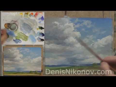 Видео: Урок по живописи. Как нарисовать кучевое облако маслом