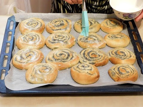 Видео: Супер мягкие,домашние булочки"Ракушки с маком"-невозможно оторваться!