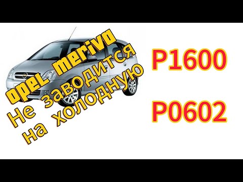 Видео: Opel Meriva "A" на холодную не запускается. Ошибки P1600 P0602