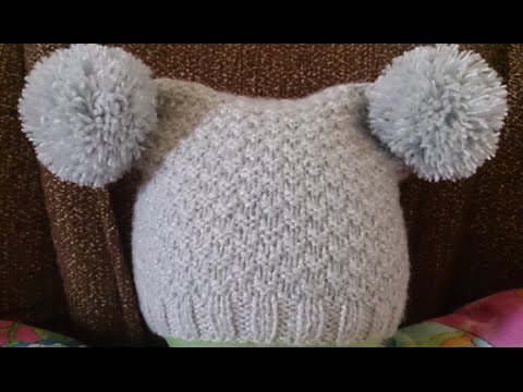 Видео: ВЯЗАНИЕ СПИЦАМИ! ШАПКА С ПУМПОНАМИ! Knitting