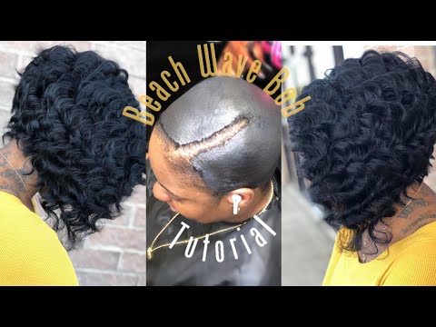 Видео: Как сделать пляжный боб с волнистыми волосами Quickweave CURLY | Не забудьте защитную шапочку | П...
