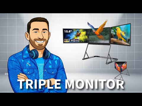 Видео: LIJGLECO Triple 15,6-дюймовый удлинитель экрана для ноутбука FHD 1080P IPS — HDMI/USB-C, для Wind...