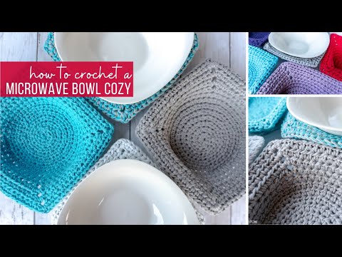 Видео: Уютная миска для микроволновки, которую легко и просто связать крючком