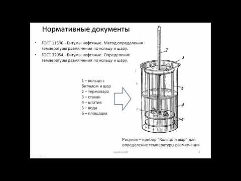 Видео: Температура размягчения битума, на примере строительного битума. ГОСТ 11506