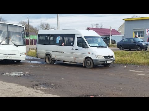 Видео: Автобус №9. АС Починок - Денисово (Редчино), заезд в Пересну
