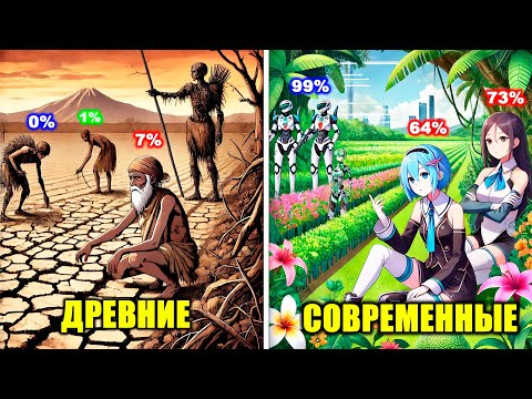 Видео: Он заполучил 100,000 летний опыт цивилизаций и обучил древнее племя! Пересказ Манхвы