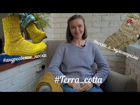 Видео: Романтичная #Terra_cotta🌸 осенние носки с мухоморами🍄 #андреевские_носки🌊