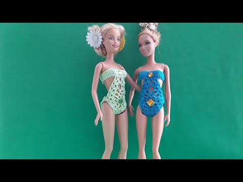 Видео: Купальник с ажурным животиком для Барби. Вязание крючком.Barbie Crochet. Мастер-класс