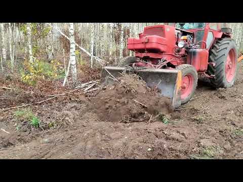 Видео: Экскаватор ЮМЗ - выкорчевка пней на 10 сотках