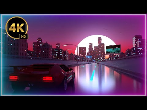 Видео: Driving 4K Neo City: Sythwave Drive, живые обои в стиле ретро-игр 80-х