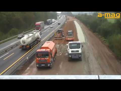 Видео: Реконструкция автобана А6 Рамштайн, Германия методом холодного ресайклинга, техникой amag