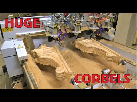 Видео: Huge corbels. 4 axis CNC. Огромные резные консоли.
