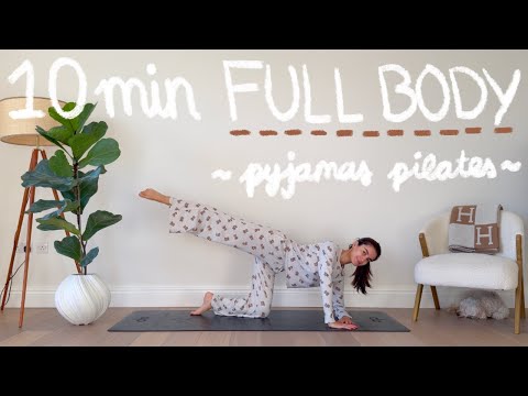 Видео: 10-минутная тренировка пилатеса на всё тело (в пижаме!) | без оборудования + подходит для начинающих