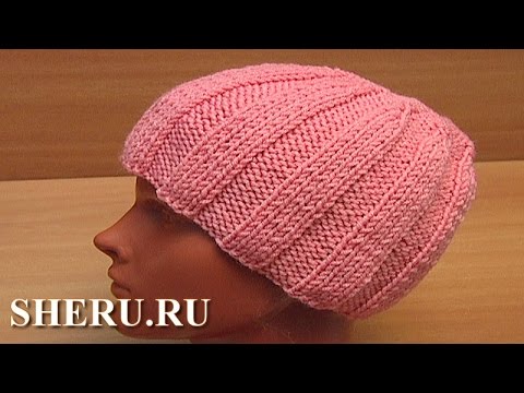 Видео: Как вязать шапочку спицами Урок 47 часть 1 из 2 Вязание