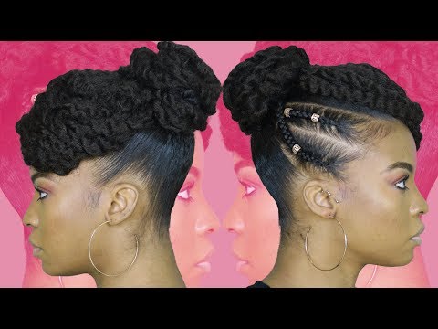 Видео: Скрученная прическа, вдохновленная Тамерой Моури, с использованием косы марли | Натуральные волосы