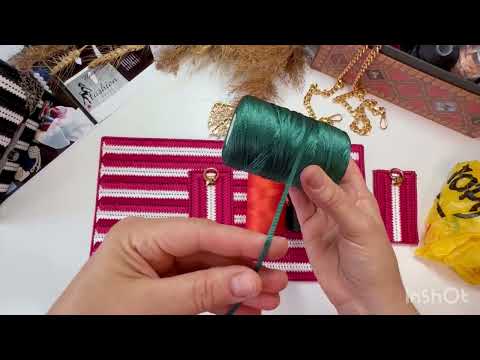Видео: Видеообзор сумочки вышитой на канве ленточным шнуром 3 мм в двух цветах#ручнаяработаназаказ 