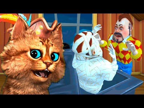 Видео: СОСЕД РЕШИЛ ОЖИВИТЬ МУМИЮ Dark Riddle 2 Story mode как Hello Neighbor Весёлый Кот