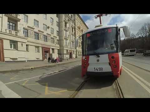 Видео: Трамвай "1418 по 45 от Авиационной до Благодатной" Петербурга 12-*: ЛМ-2008 1418 по №45 (08.05.22)
