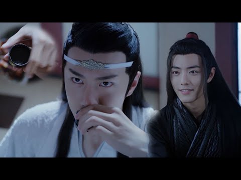 Видео: Лань Чжань схватил чашку Вэй Ина, чтобы выпить, и они, наконец, косвенно поцеловались.